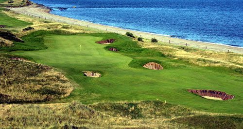 Golf course located near the ocean